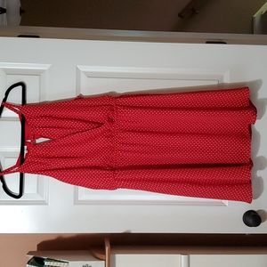 EUC - Red & White polka dot spaghetti strap dress